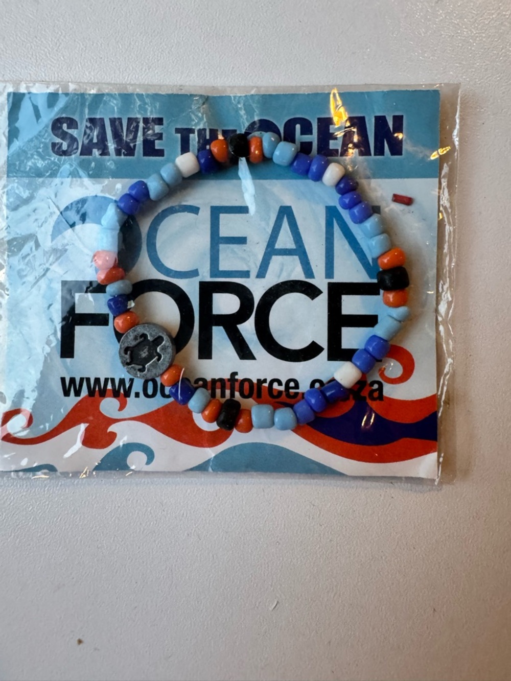 Ocean Force Bead Bracelet - Blue, Orange, Black